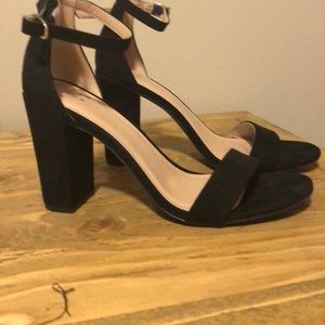 Black strappy heels
